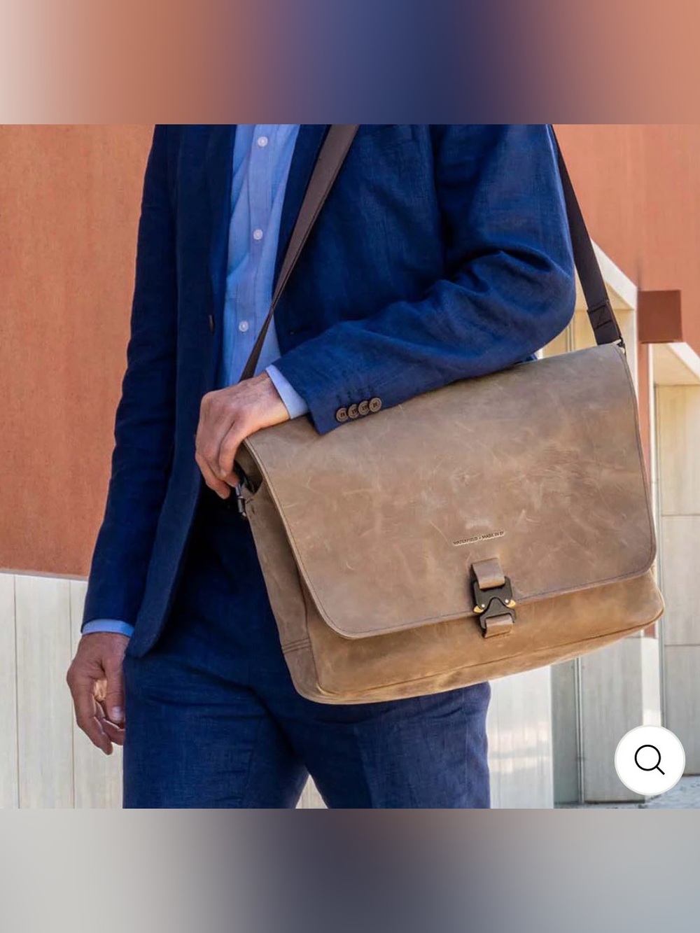 WaterField Designs Executive Leather Messenger Bag - Full - Grizzly Leather
